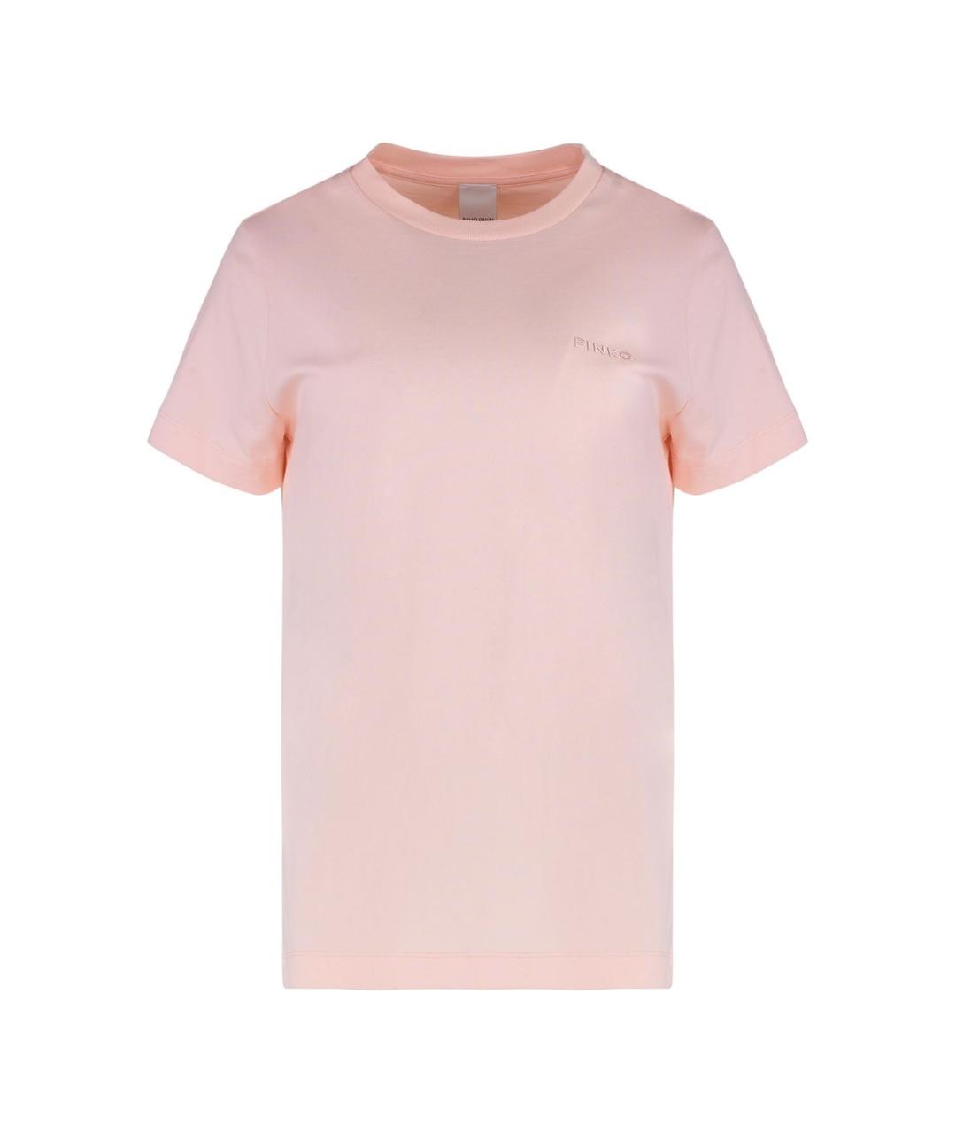 PINKO Розовая хлопковая футболка, фото 1