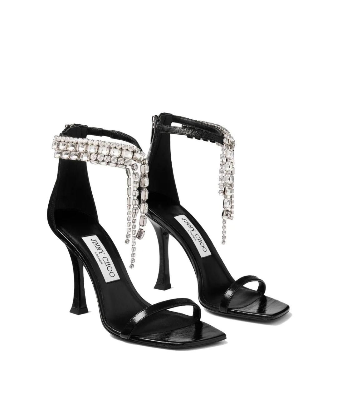 JIMMY CHOO Черные кожаные босоножки, фото 2