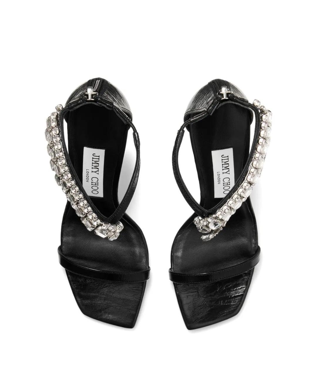 JIMMY CHOO Черные кожаные босоножки, фото 4