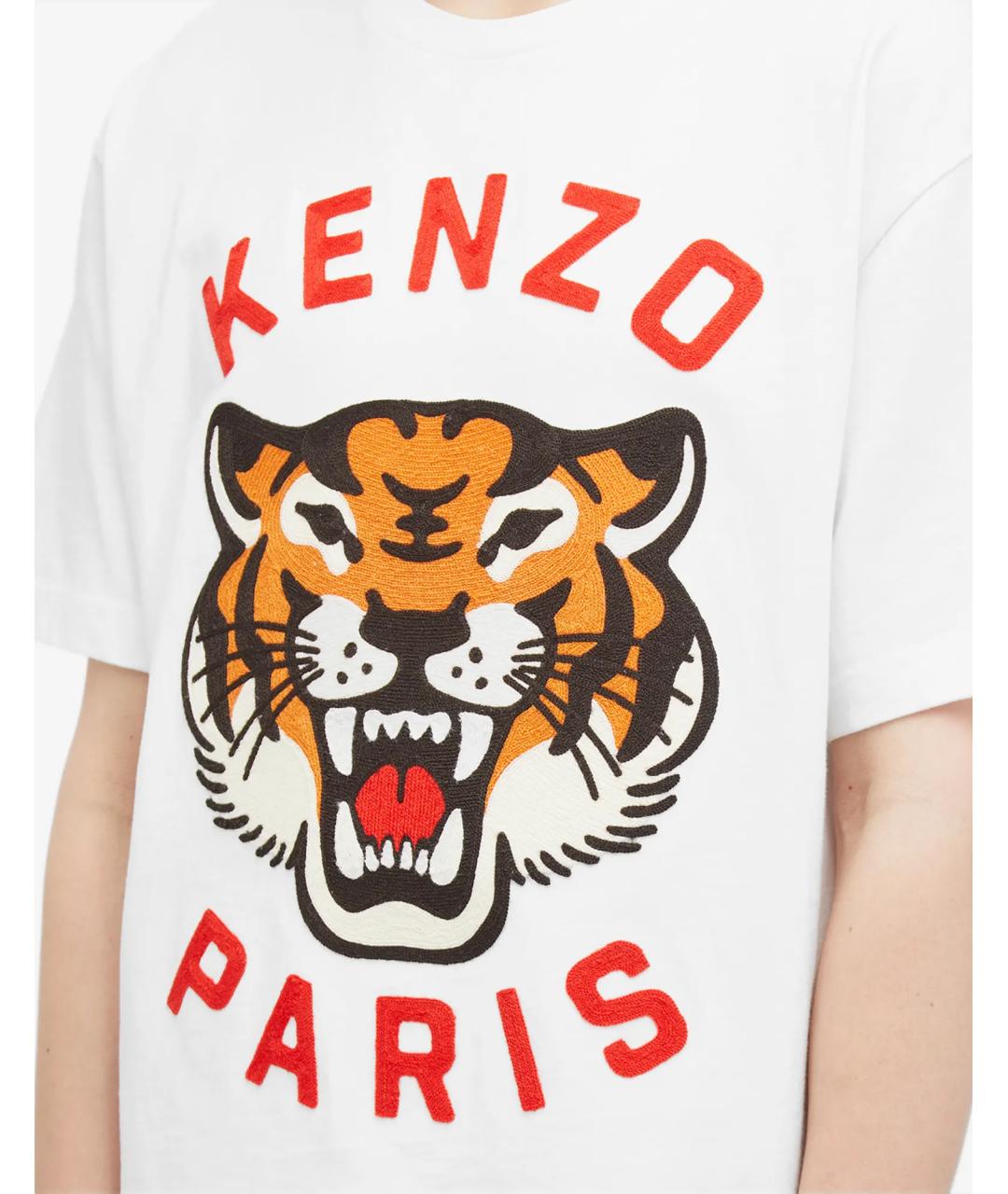 KENZO Белая хлопковая футболка, фото 5