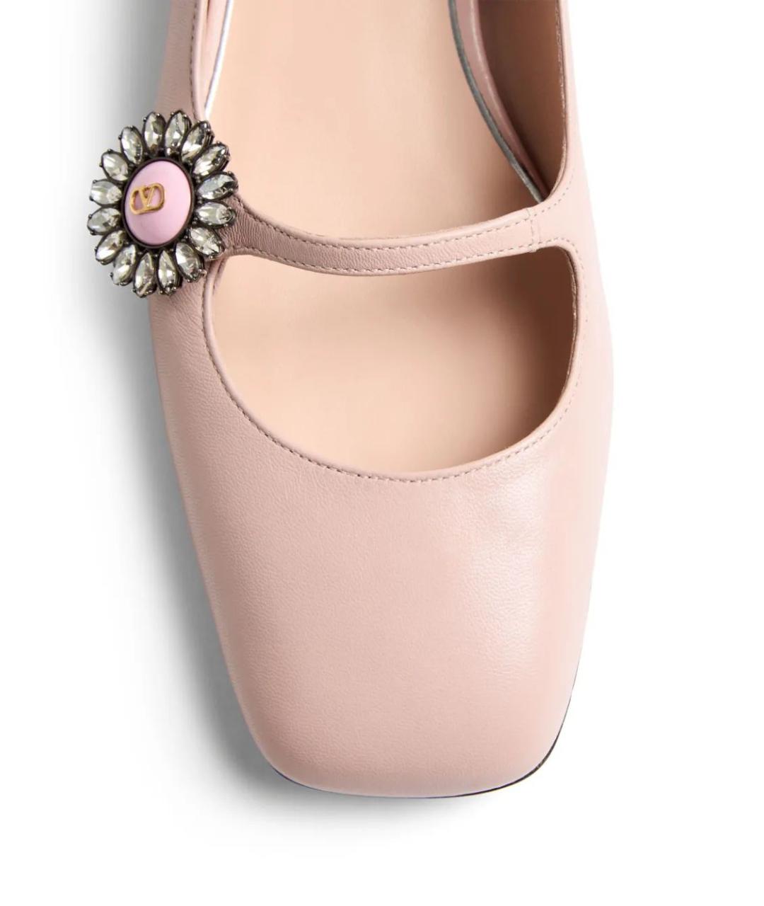 VALENTINO Розовые кожаные балетки, фото 3