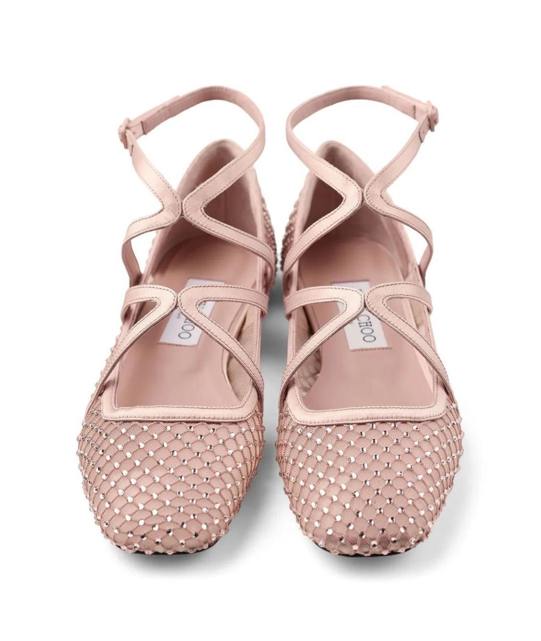 JIMMY CHOO Розовые текстильные балетки, фото 2