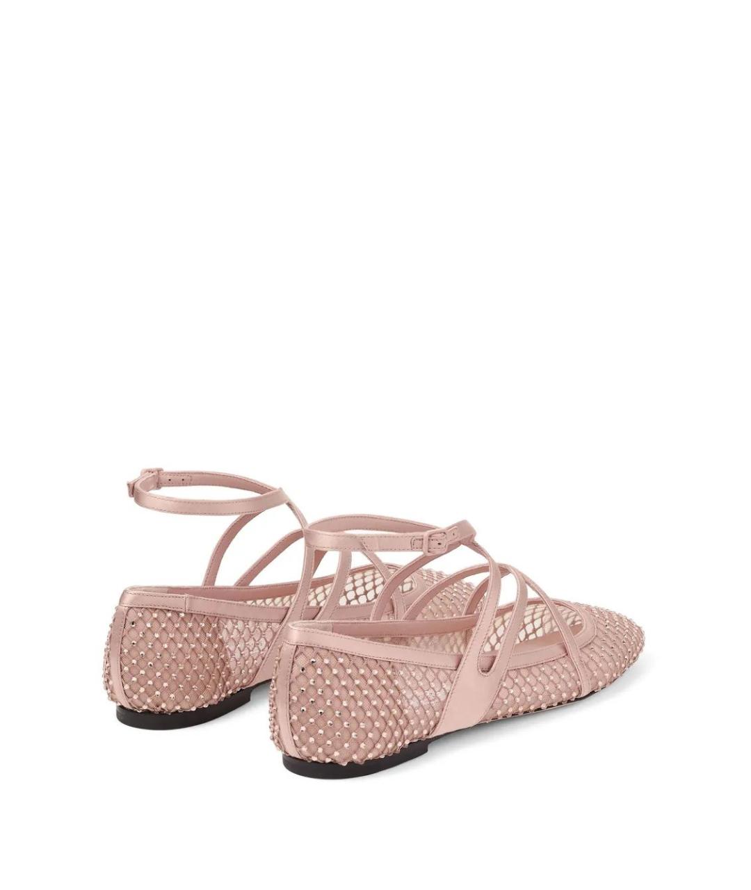 JIMMY CHOO Розовые текстильные балетки, фото 3