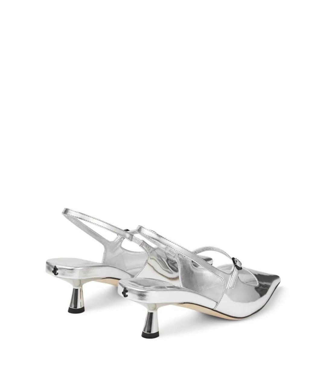 JIMMY CHOO Серебряные кожаные туфли, фото 3