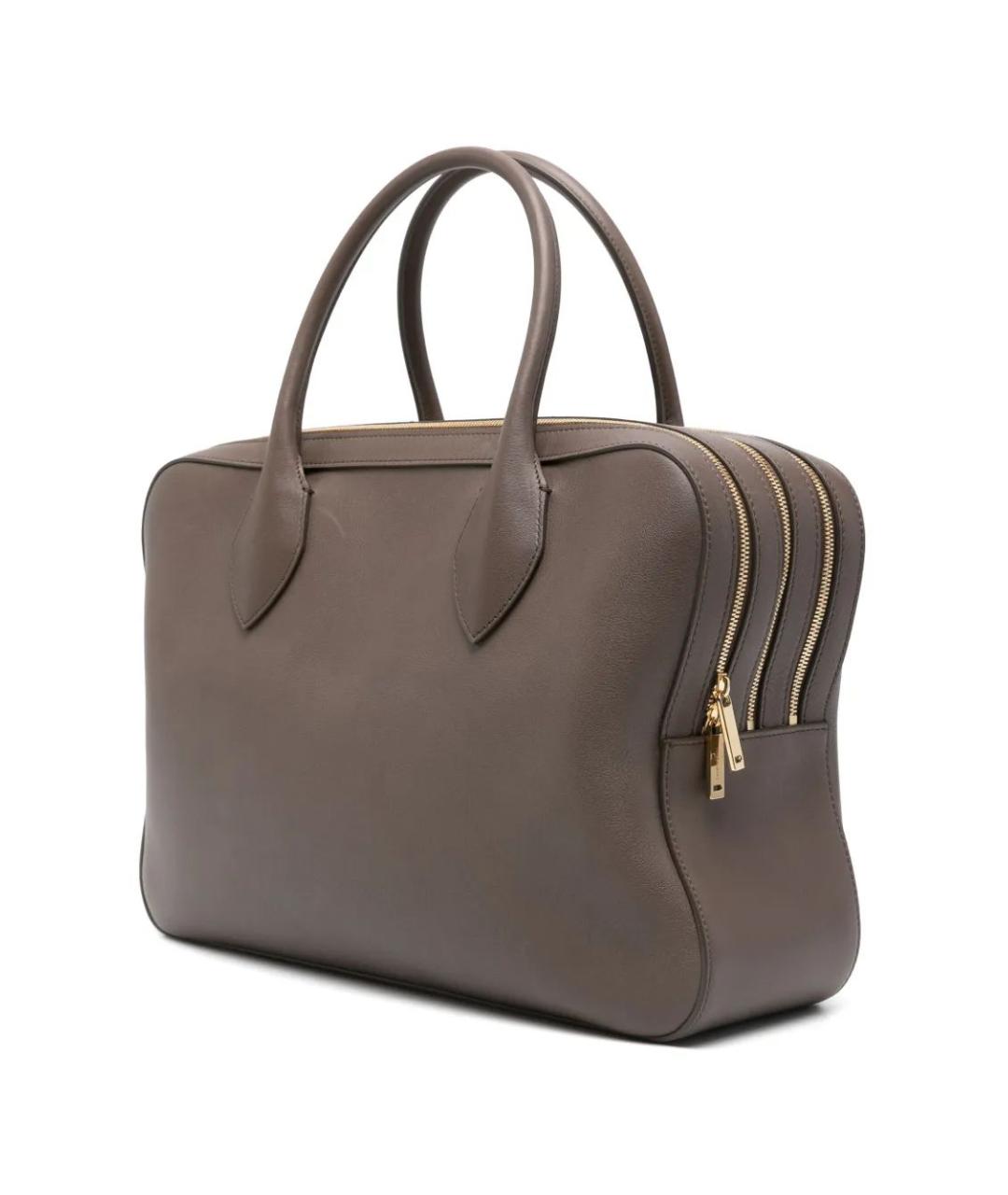 FERRAGAMO Коричневая кожаная сумка тоут, фото 4