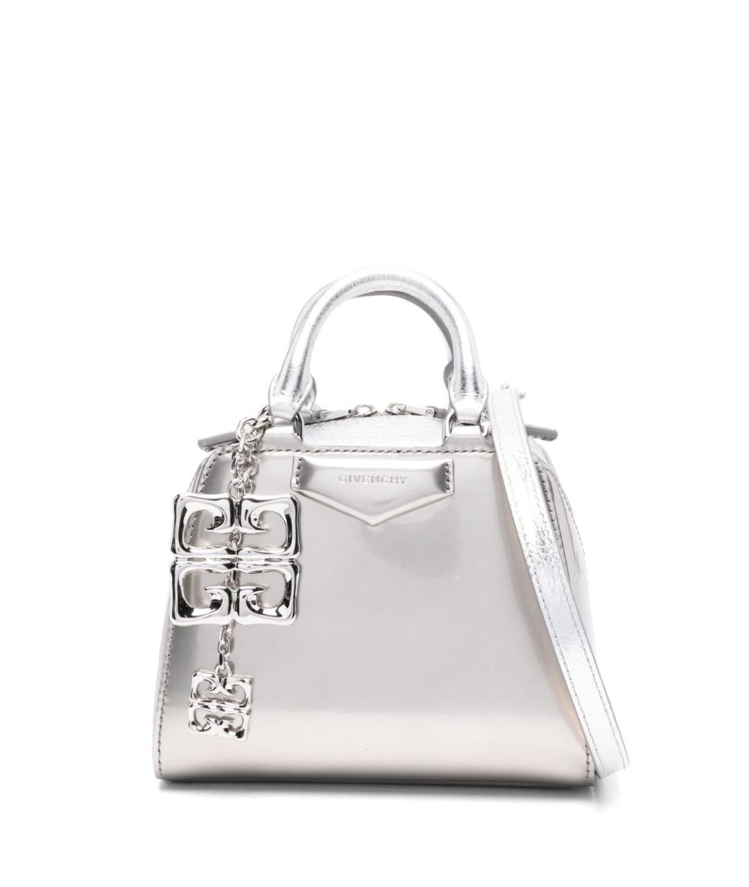 GIVENCHY Серебряная кожаная сумка тоут, фото 1