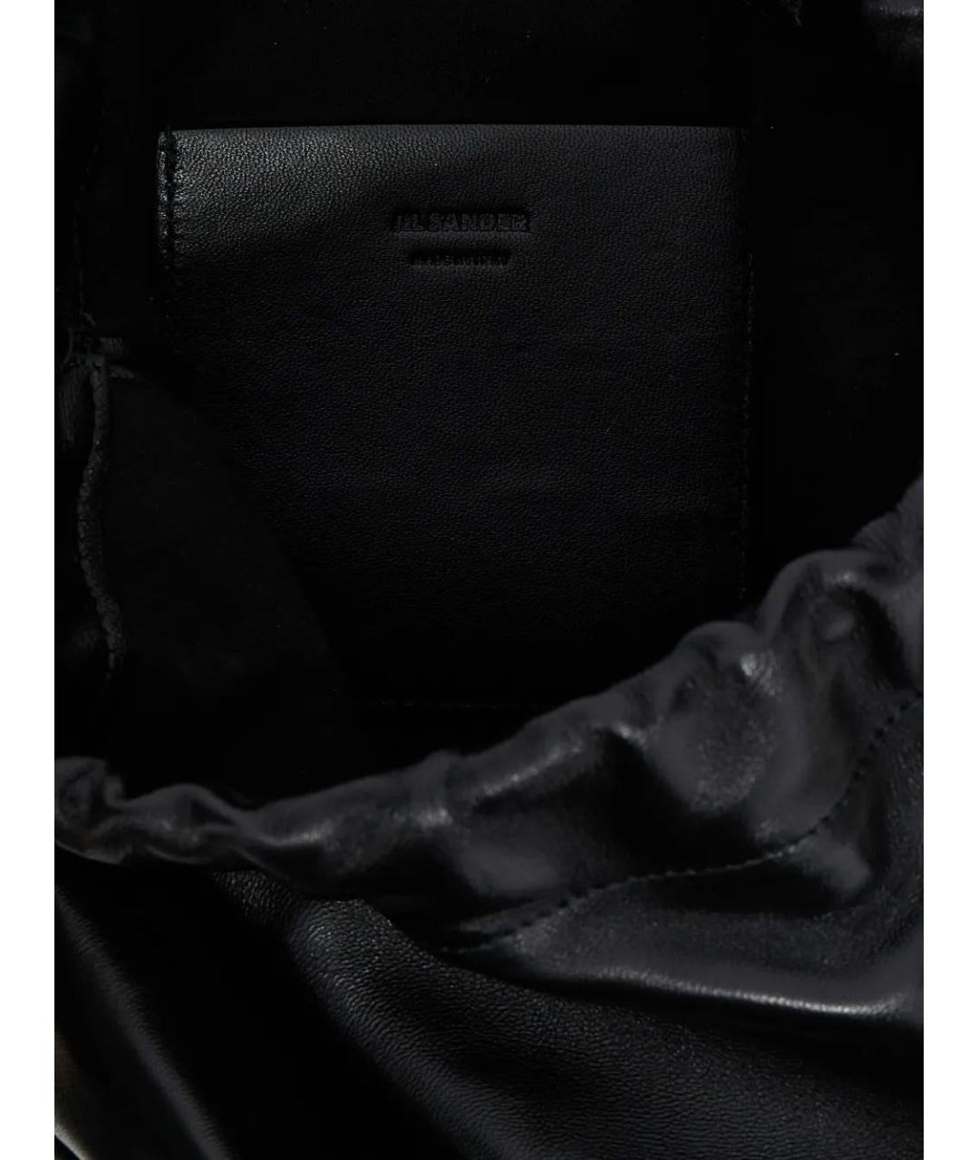 JIL SANDER Черная кожаная сумка тоут, фото 2