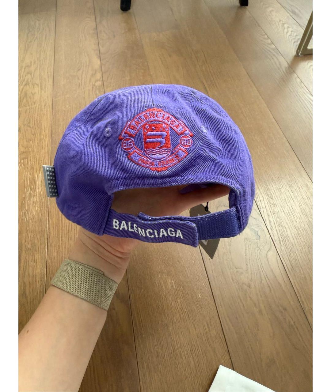 BALENCIAGA Фиолетовая хлопковая кепка, фото 5