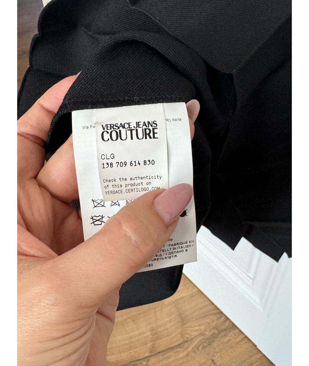 VERSACE JEANS COUTURE Черная полиэстеровая юбка мини, фото 5