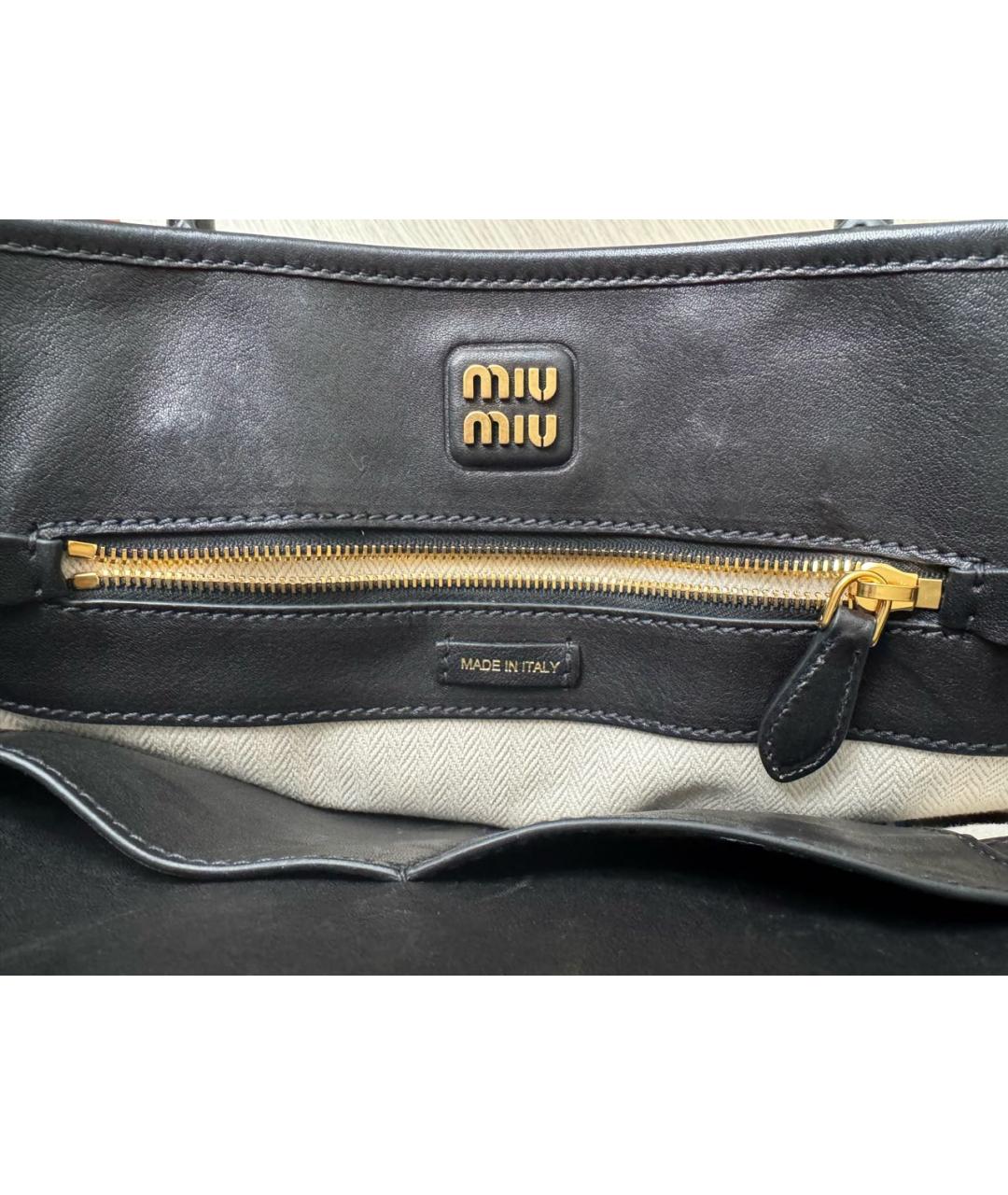 MIU MIU Черная кожаная сумка с короткими ручками, фото 4
