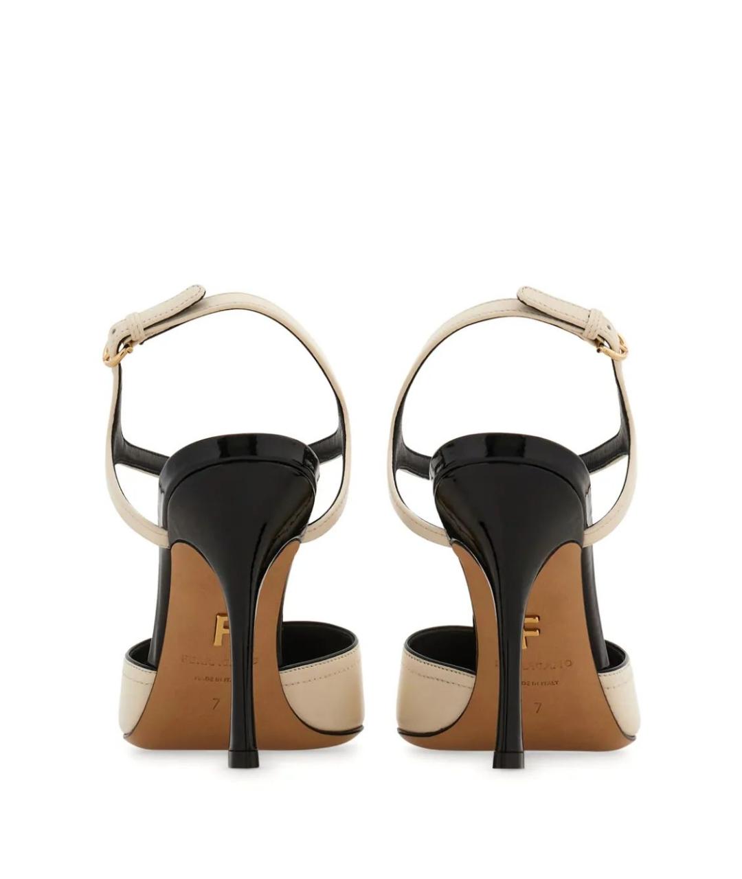 FERRAGAMO Бежевые кожаные туфли, фото 4