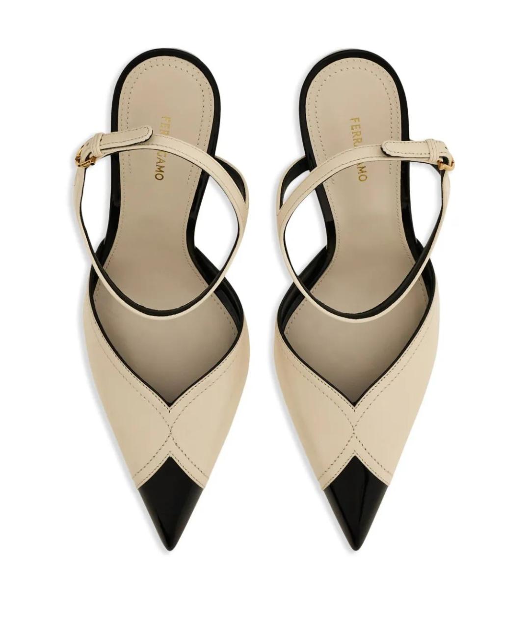FERRAGAMO Бежевые кожаные туфли, фото 5