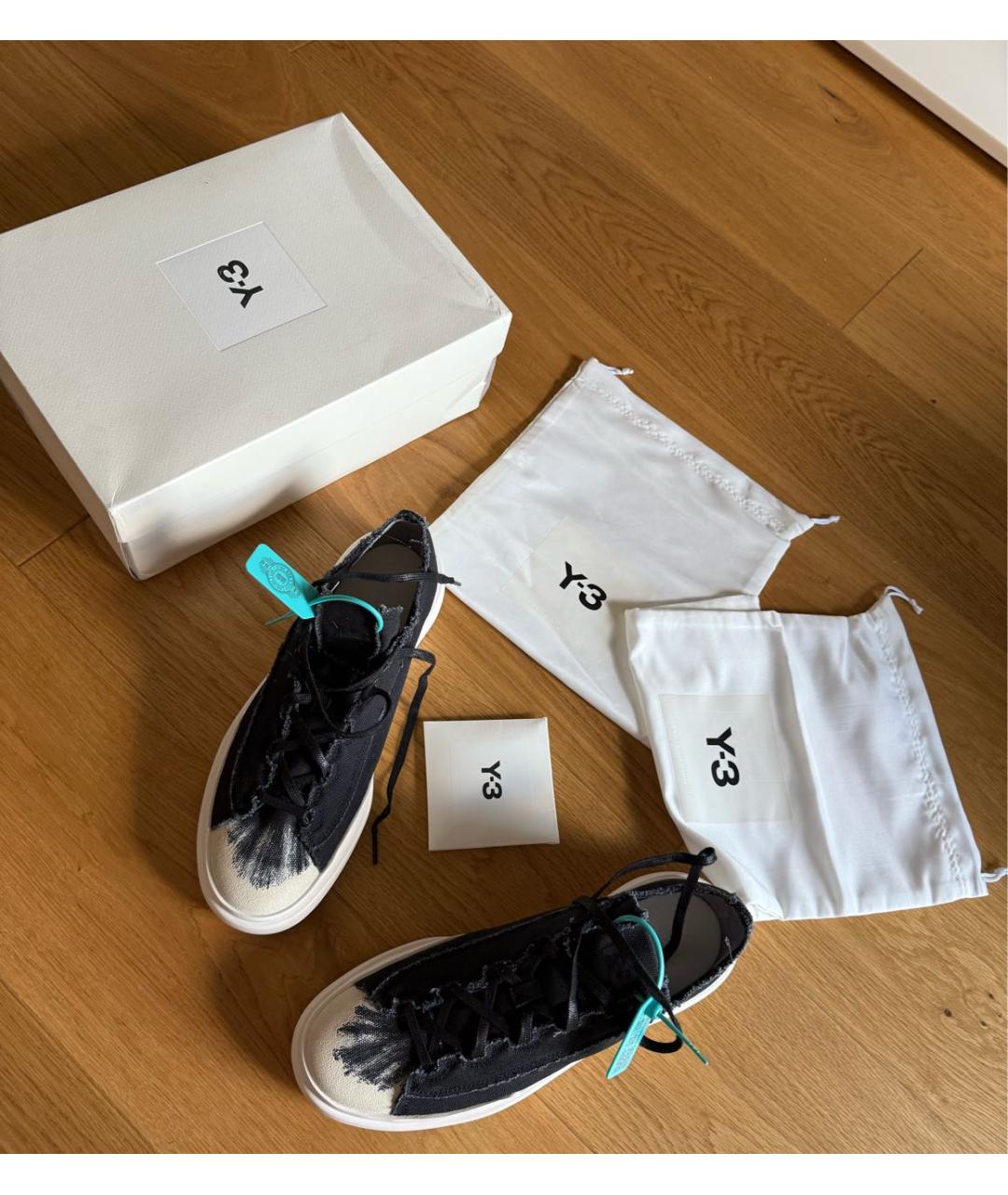 Y-3 Черные низкие кроссовки / кеды, фото 4