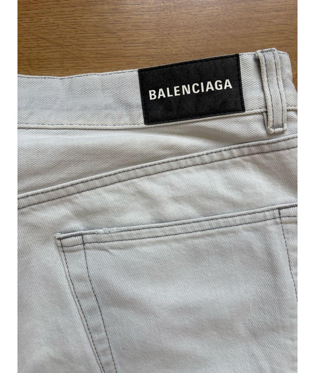 BALENCIAGA Белые хлопковые джинсы, фото 4