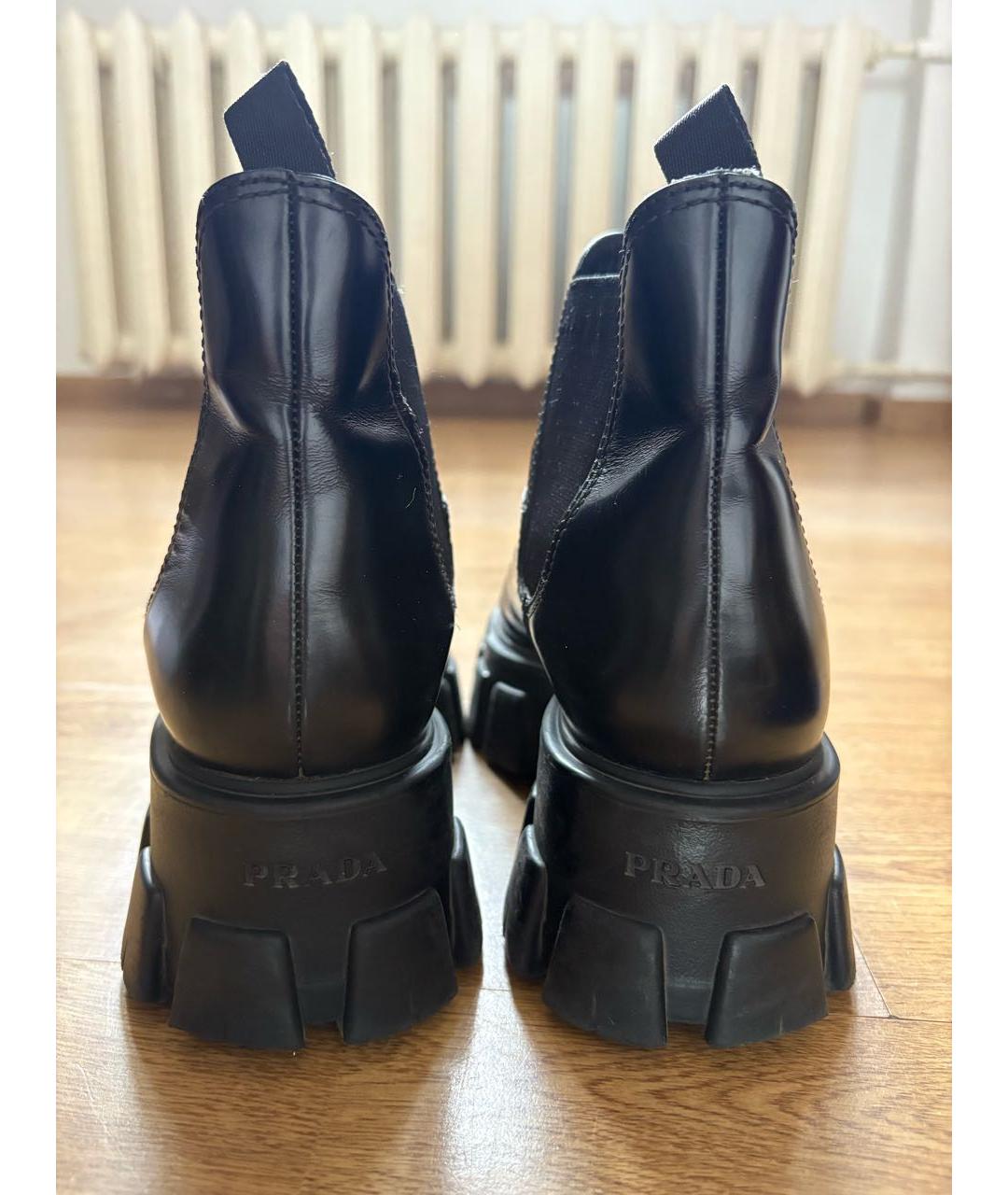 PRADA Черные ботинки из лакированной кожи, фото 4