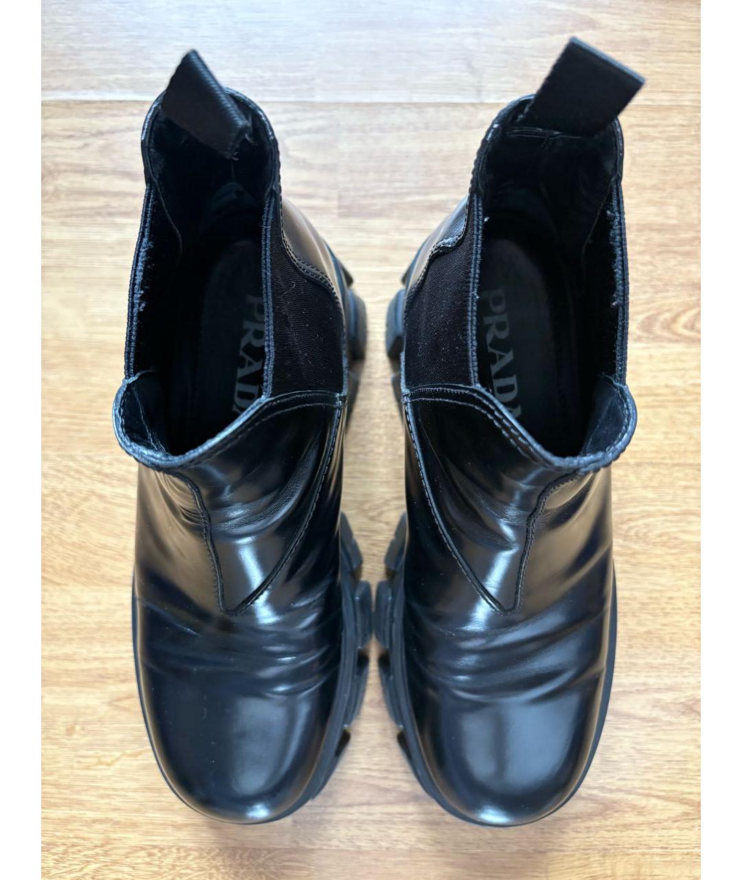 PRADA Черные ботинки из лакированной кожи, фото 3