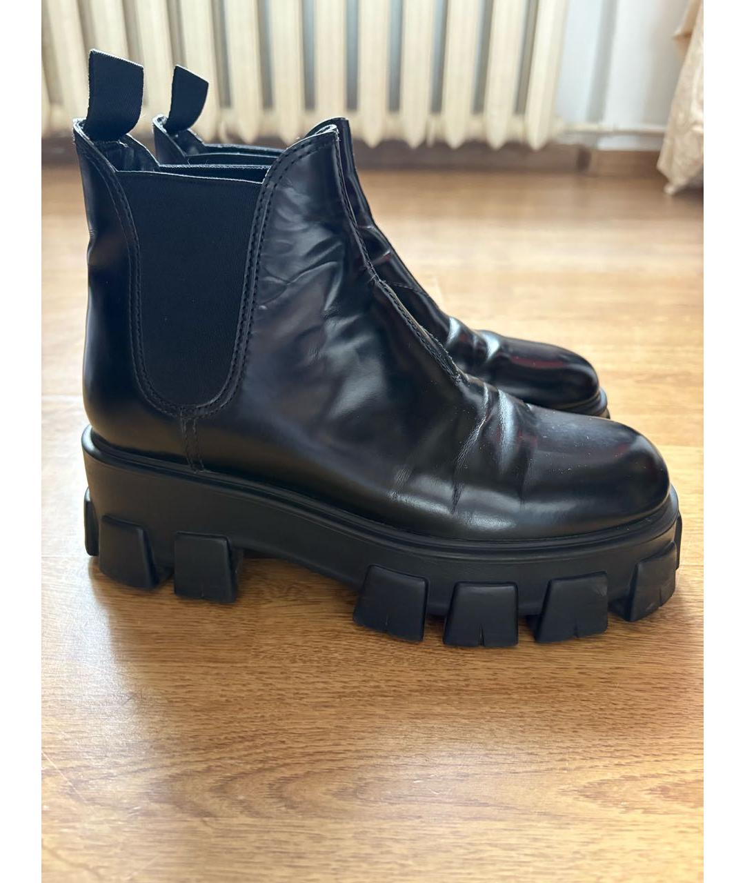 PRADA Черные ботинки из лакированной кожи, фото 6
