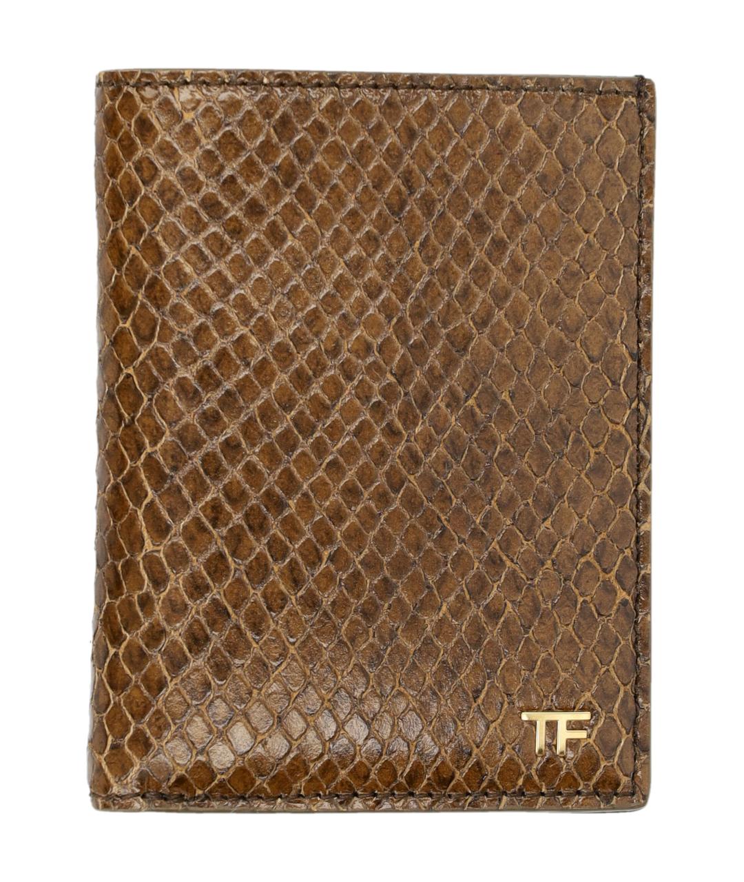 TOM FORD Коричневый кожаный кардхолдер, фото 1