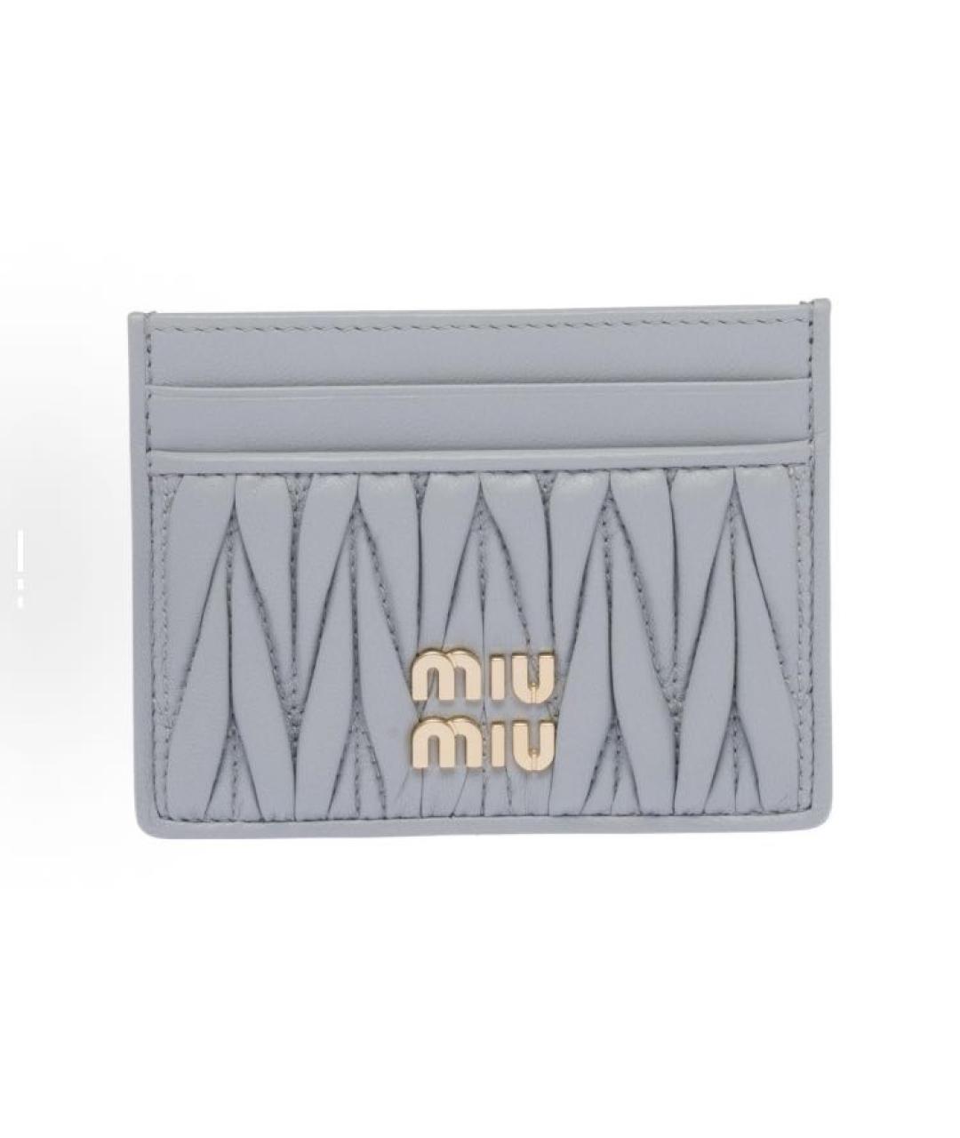 MIU MIU Серый кожаный кардхолдер, фото 1