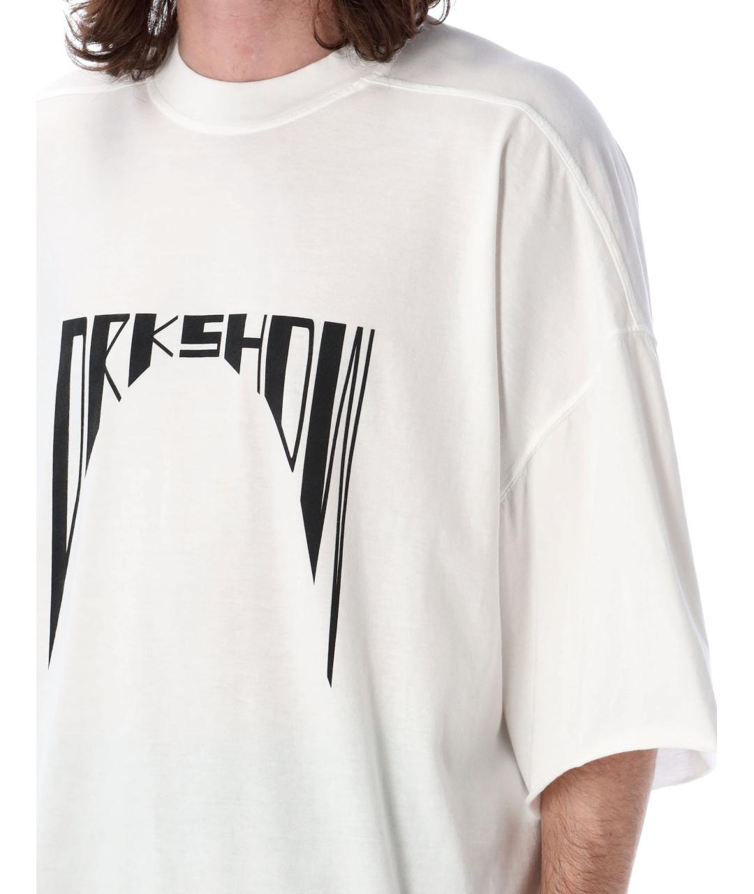 RICK OWENS DRKSHDW Белая хлопковая футболка, фото 4