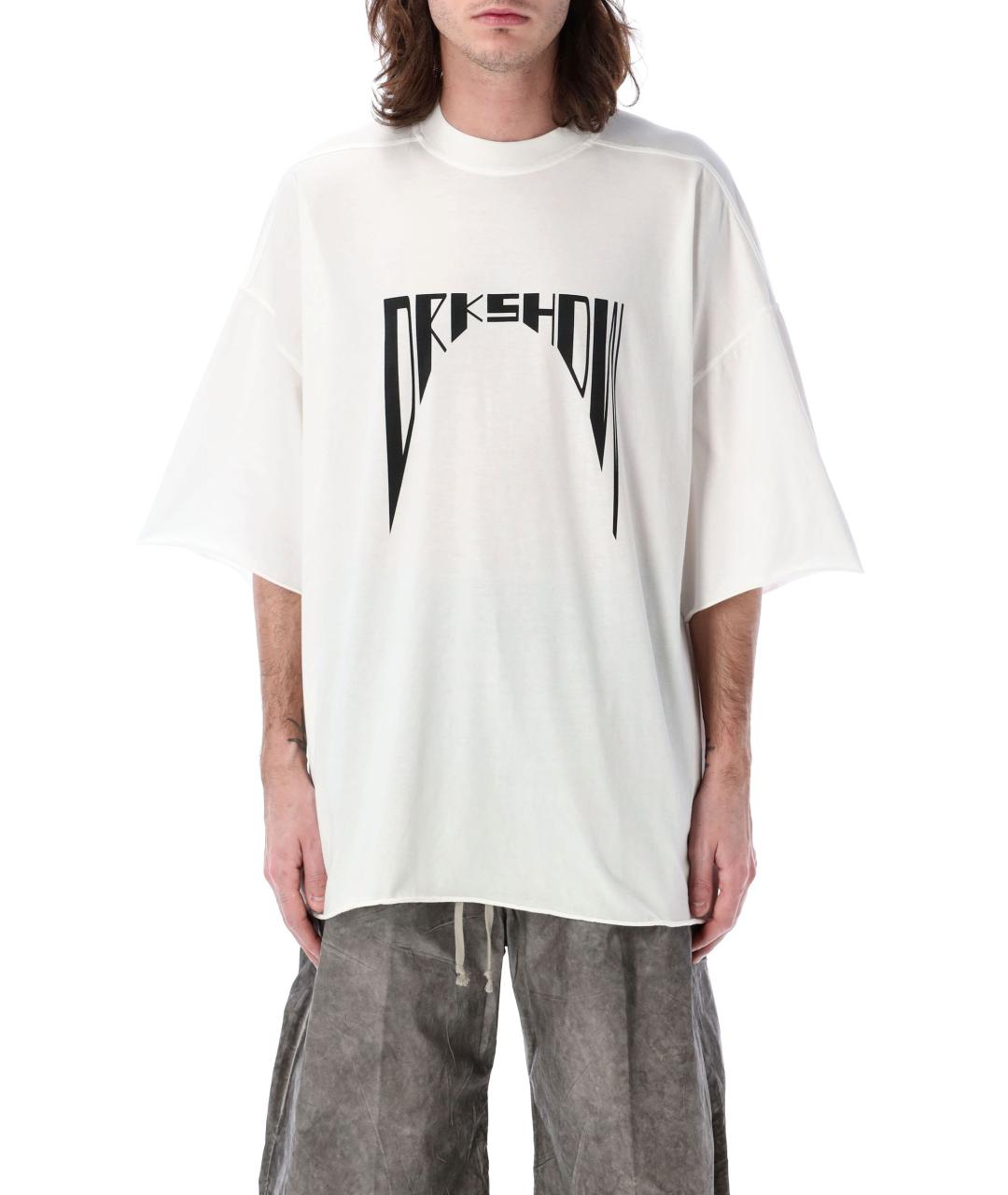 RICK OWENS DRKSHDW Белая хлопковая футболка, фото 2