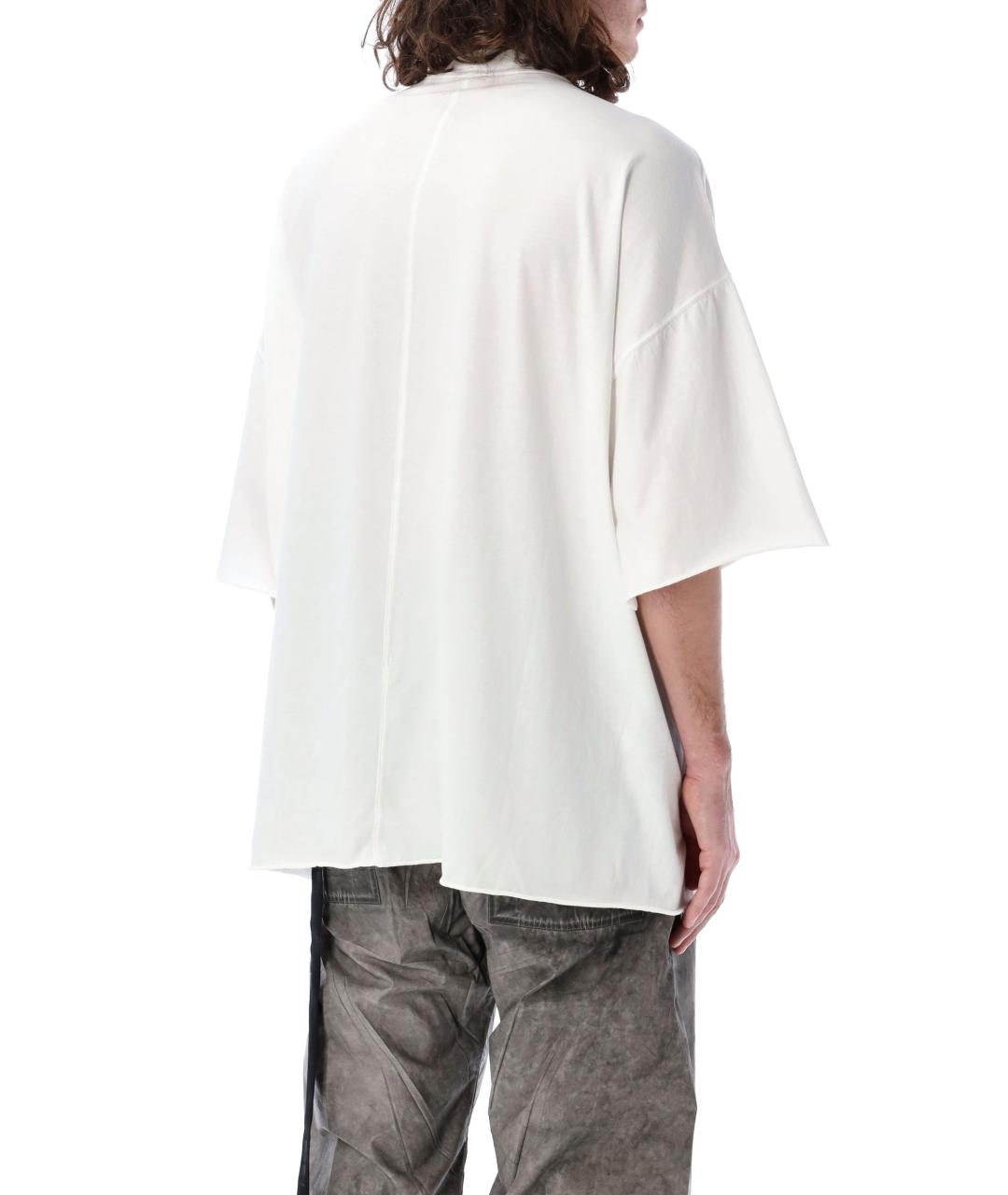 RICK OWENS DRKSHDW Белая хлопковая футболка, фото 3