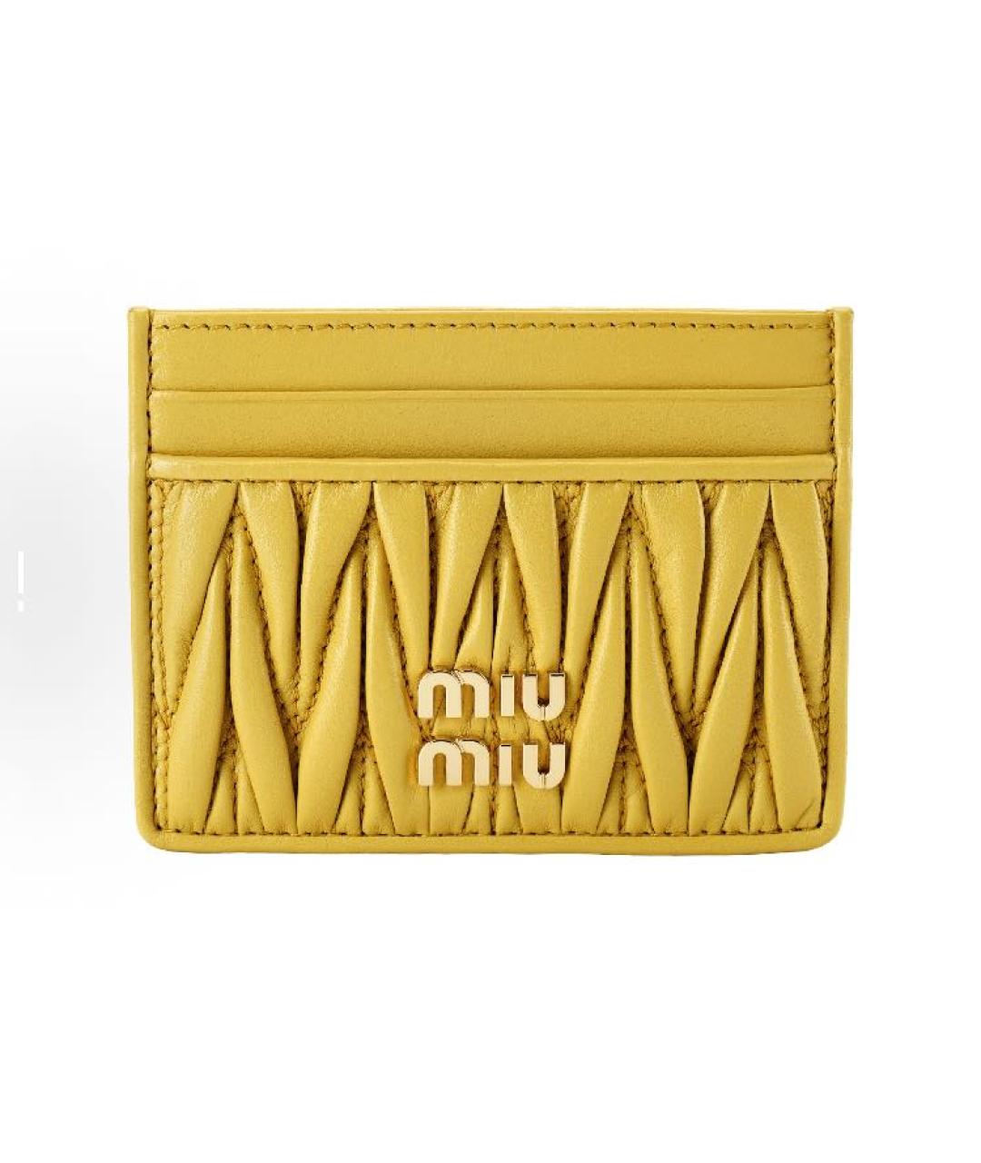 MIU MIU Желтый кожаный кардхолдер, фото 1
