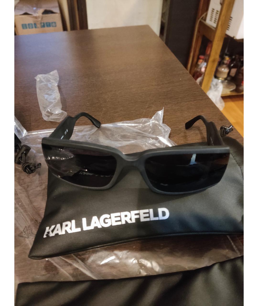 KARL LAGERFELD Черные пластиковые солнцезащитные очки, фото 4