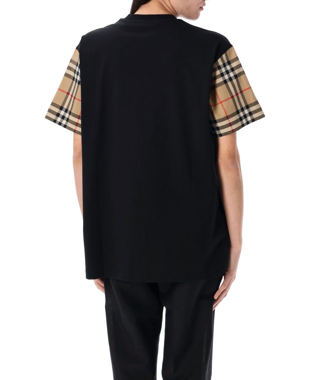 BURBERRY Черная хлопковая футболка, фото 3