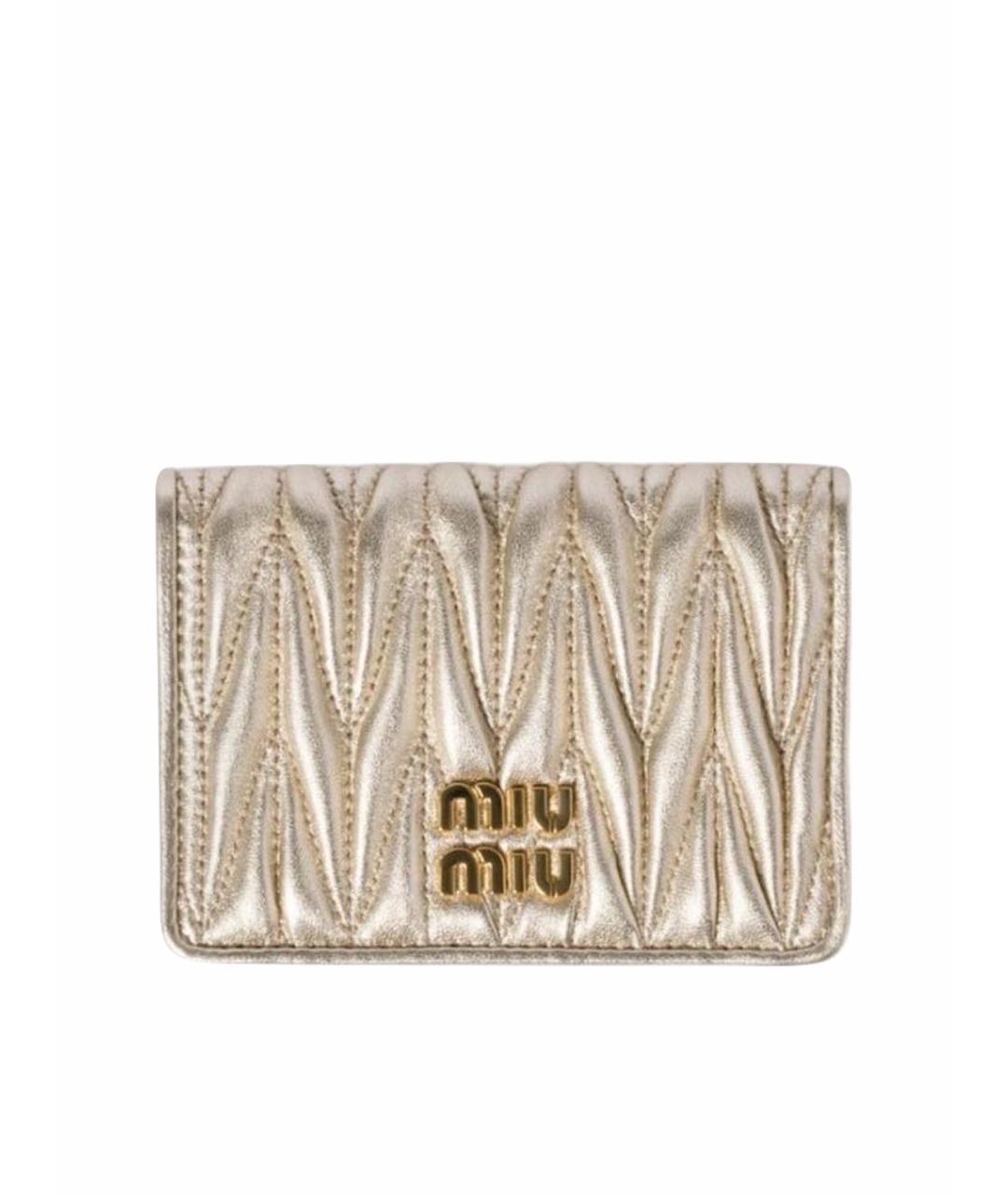 MIU MIU Золотой кожаный кошелек, фото 1