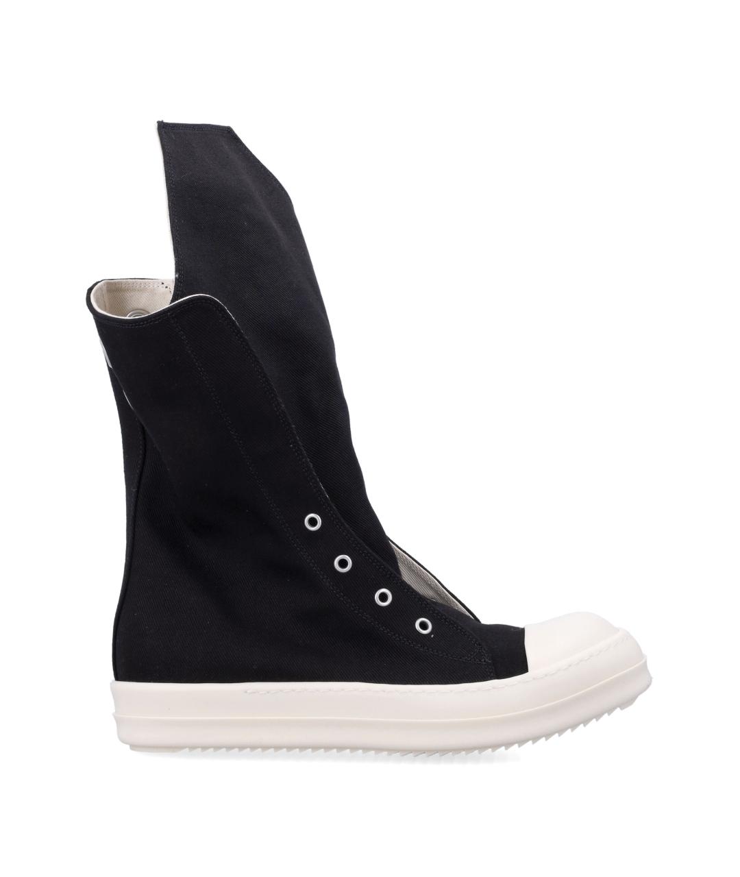 RICK OWENS Черные текстильные низкие ботинки, фото 1