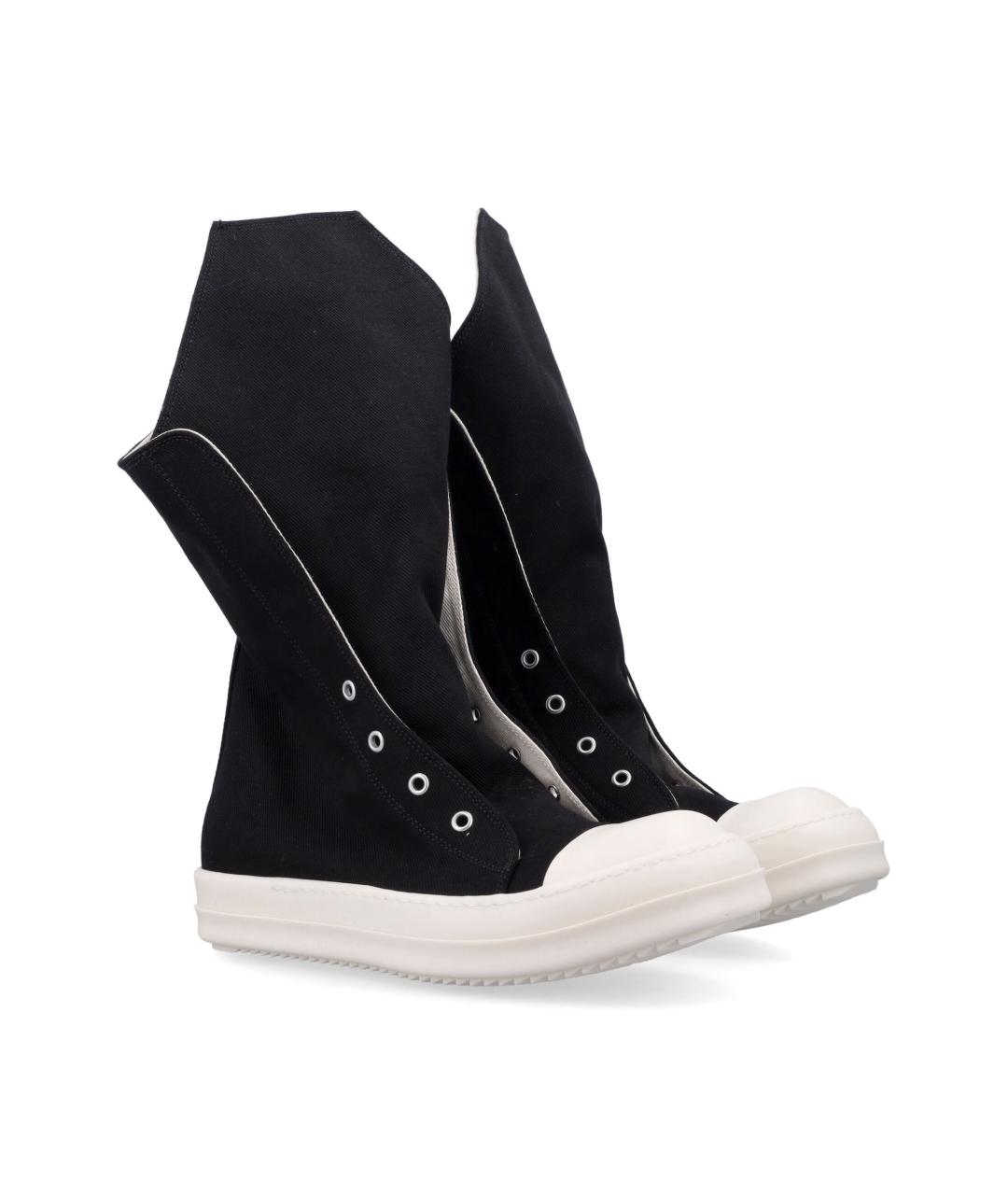 RICK OWENS Черные текстильные низкие ботинки, фото 2