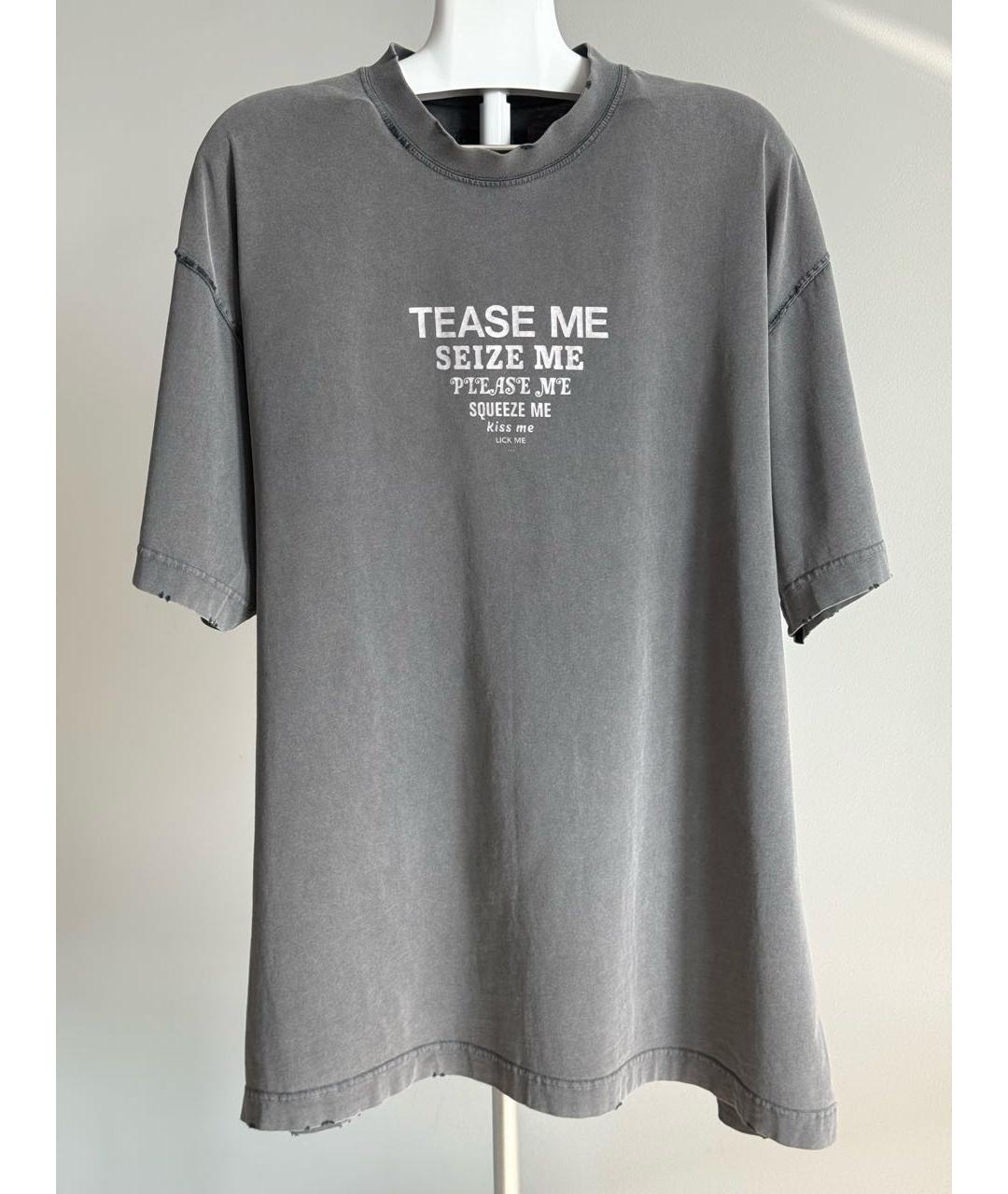 VETEMENTS Серая хлопковая футболка, фото 9