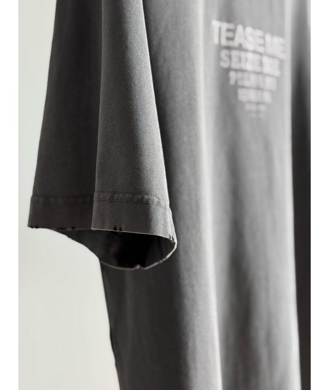 VETEMENTS Серая хлопковая футболка, фото 3