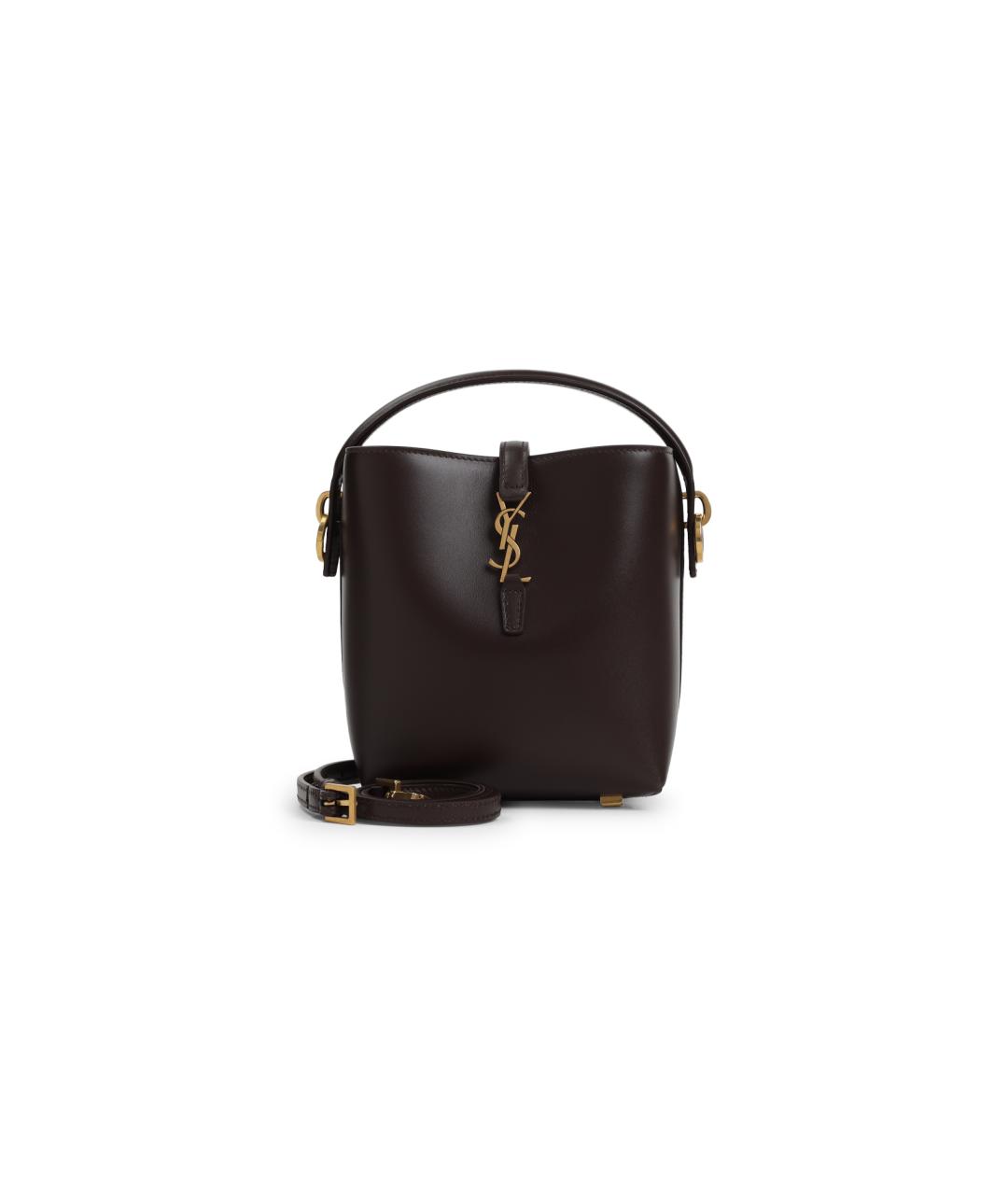 SAINT LAURENT Коричневая кожаная сумка тоут, фото 1
