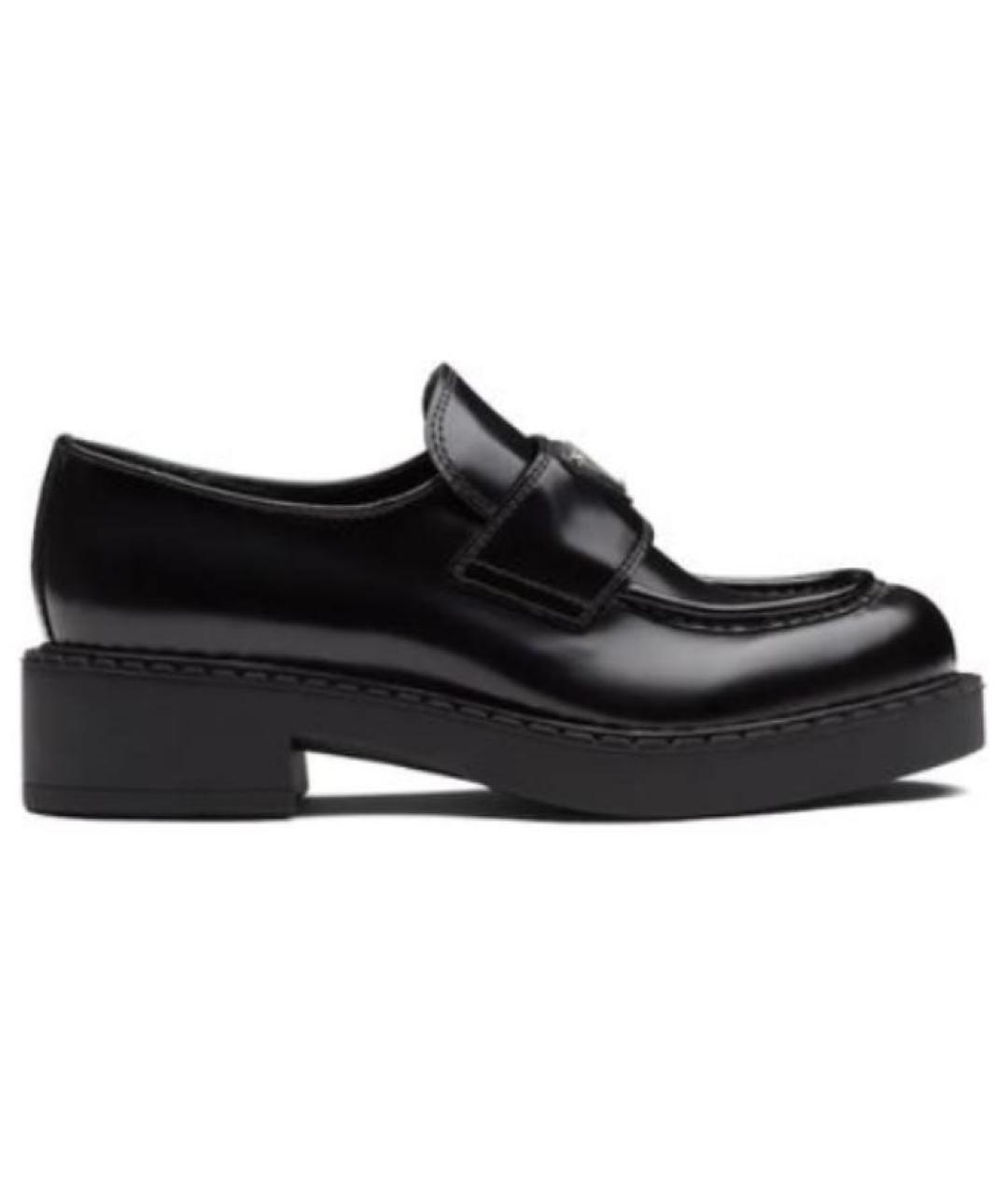 PRADA Черные кожаные лоферы, фото 1