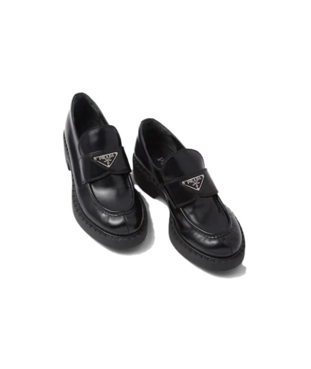 PRADA Черные кожаные лоферы, фото 4