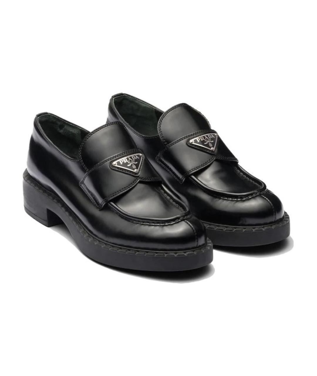 PRADA Черные кожаные лоферы, фото 3