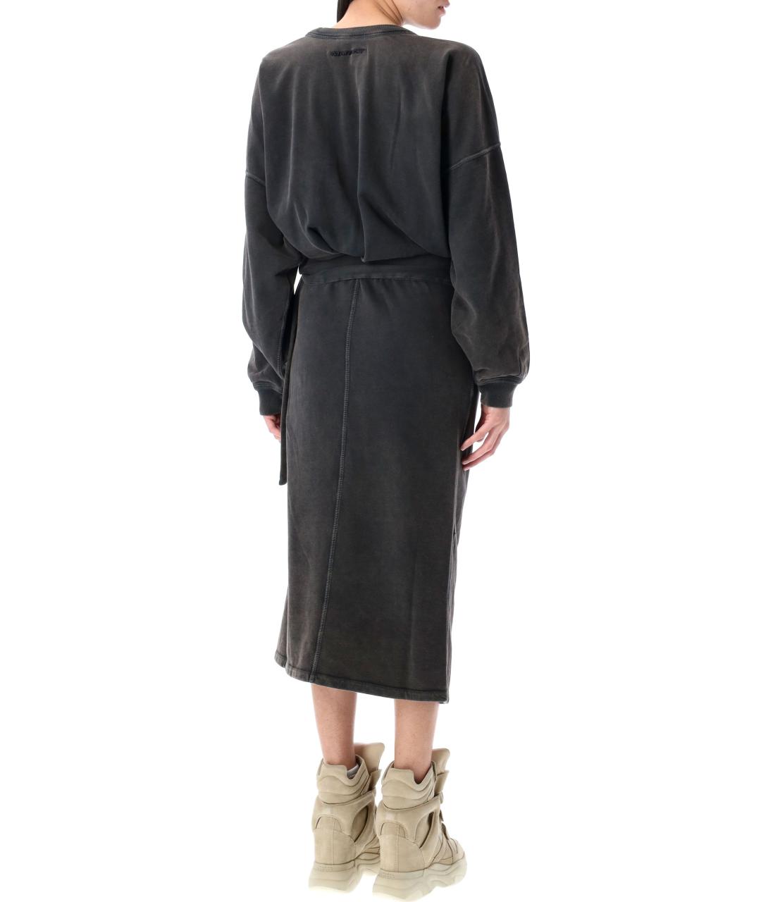 ISABEL MARANT ETOILE Антрацитовое хлопковое повседневное платье, фото 3