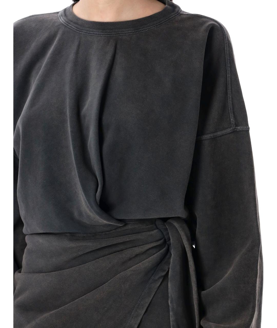ISABEL MARANT ETOILE Антрацитовое хлопковое повседневное платье, фото 4