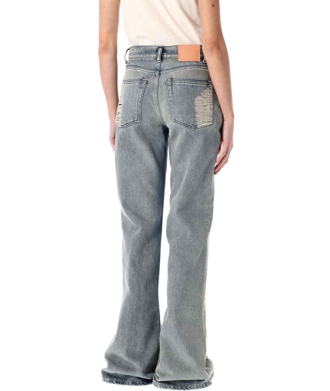 ACNE STUDIOS Голубые хлопковые джинсы клеш, фото 3