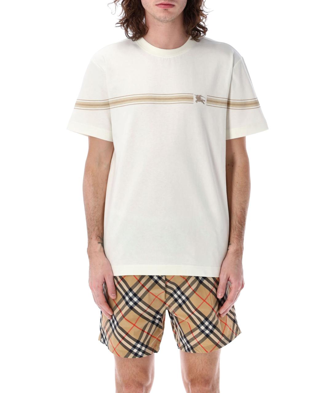 BURBERRY Бежевая хлопковая футболка, фото 2
