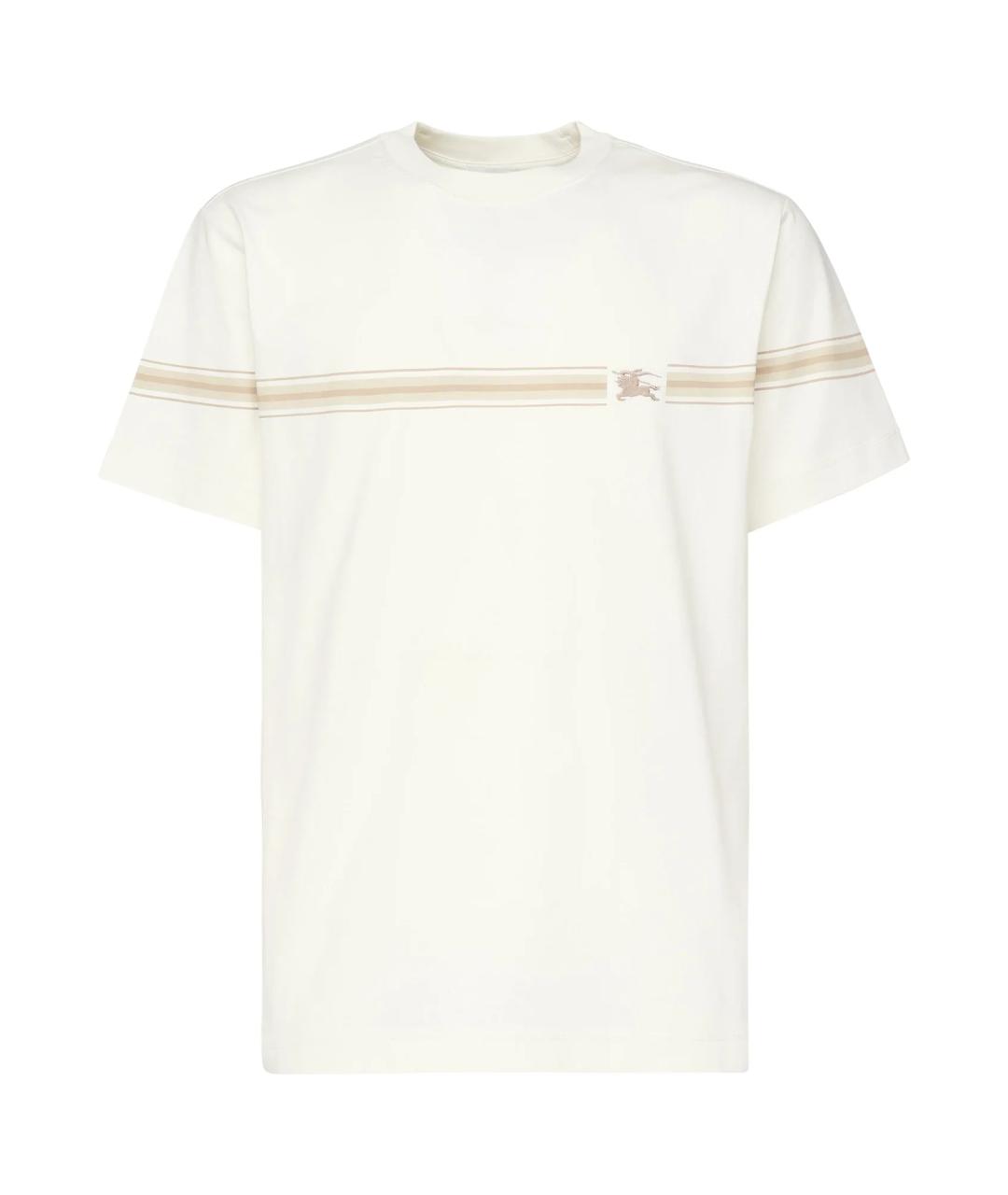 BURBERRY Бежевая хлопковая футболка, фото 1
