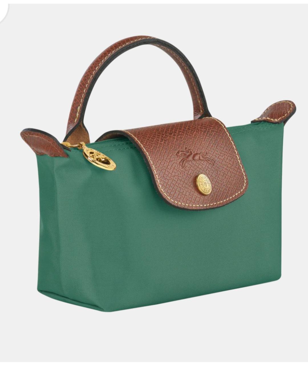 LONGCHAMP Зеленая синтетическая сумка с короткими ручками, фото 2