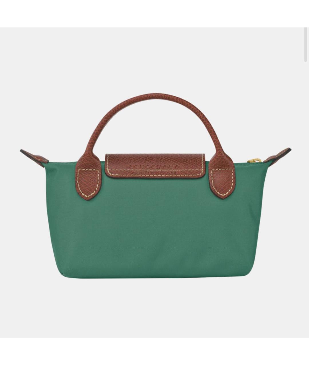 LONGCHAMP Зеленая синтетическая сумка с короткими ручками, фото 3