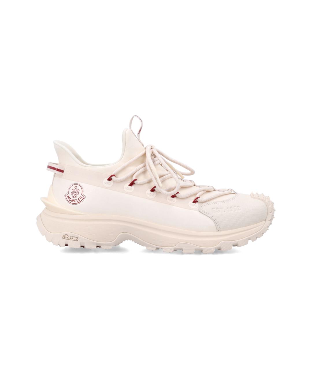 MONCLER Белые синтетические низкие кроссовки / кеды, фото 1
