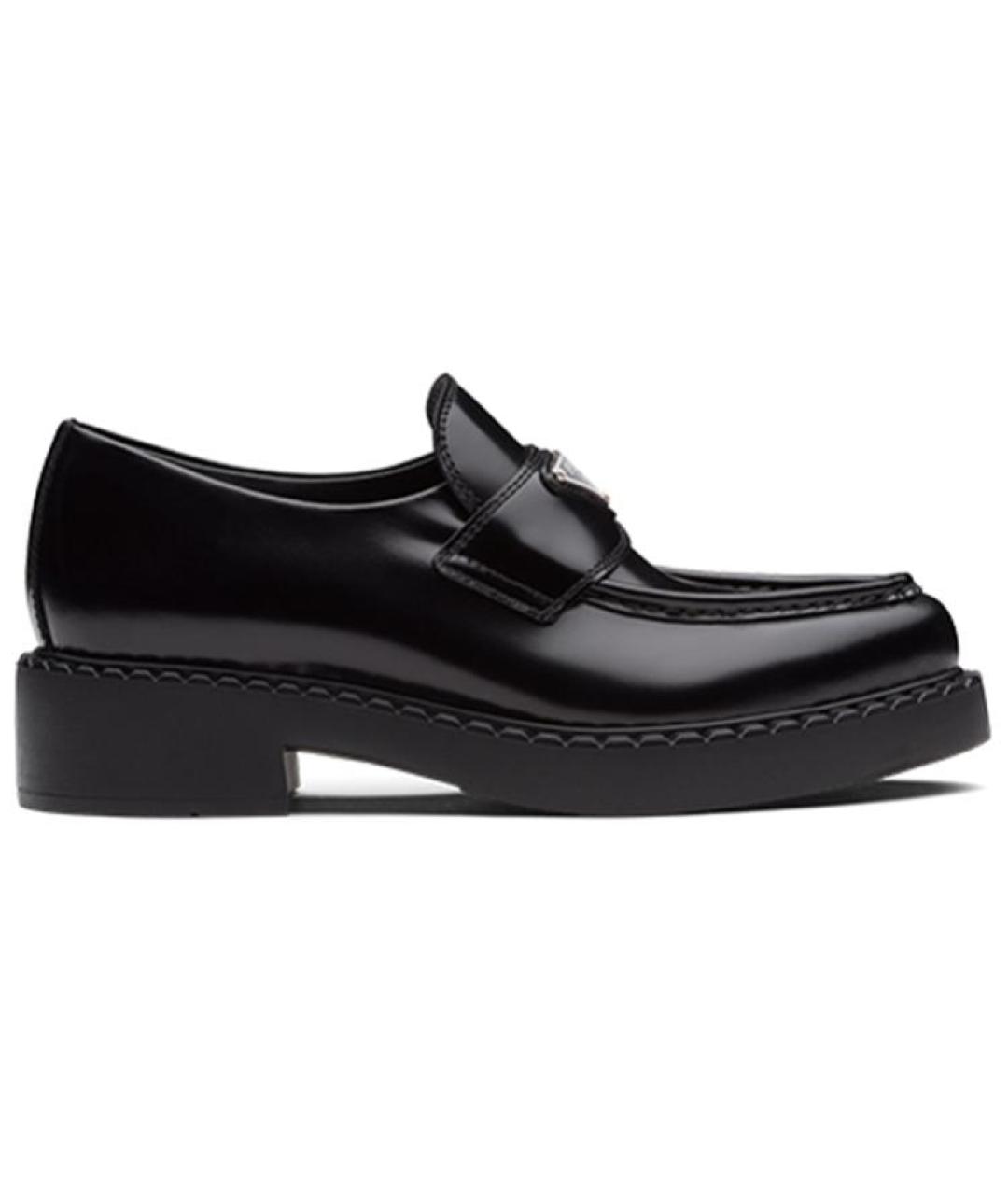 PRADA Черные кожаные лоферы, фото 1