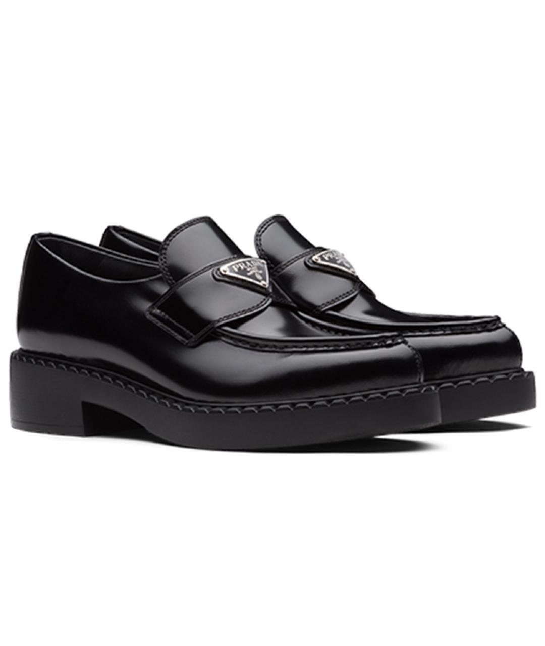 PRADA Черные кожаные лоферы, фото 3