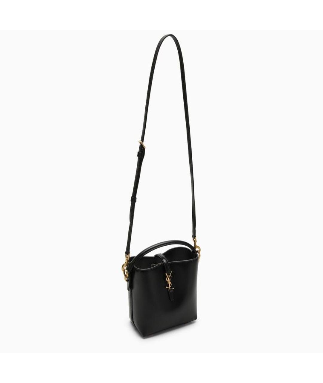 SAINT LAURENT Черная кожаная сумка тоут, фото 5