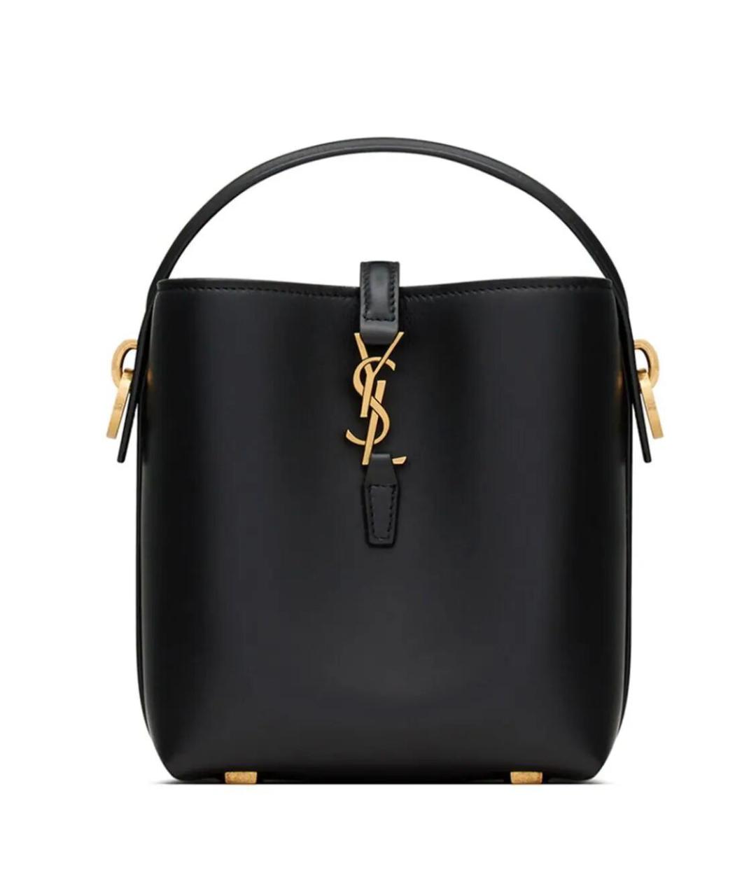 SAINT LAURENT Черная кожаная сумка тоут, фото 1
